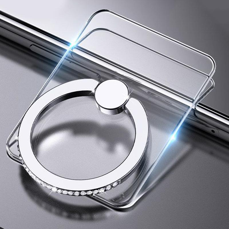 Fashion Clear Ring Phone Holder, Rhinestone Ring Design Phone Holder, Universal Phone Accessories for iPhone & Android Phone