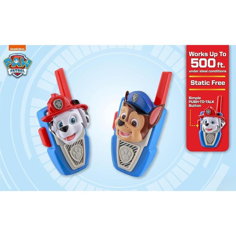 PAW Patrol Walkie Talkies - Set of 2 Kids Walkie Talkies Chase and Marshall - Excellent Walkie Talkies for Toddlers Audio Communication