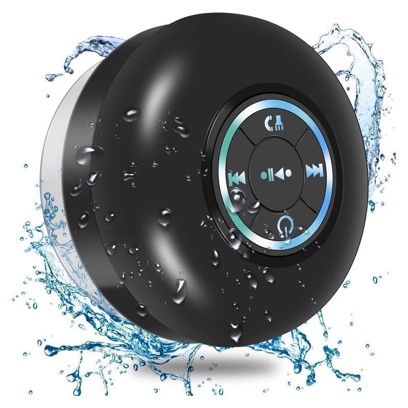 Mini Portable Wireless Speaker, Rechargeable Waterproof Speaker with LED Light, Portable Bluetooth-compatible Speaker for Beach, Shower & Home,Halloween Christmas Gifts