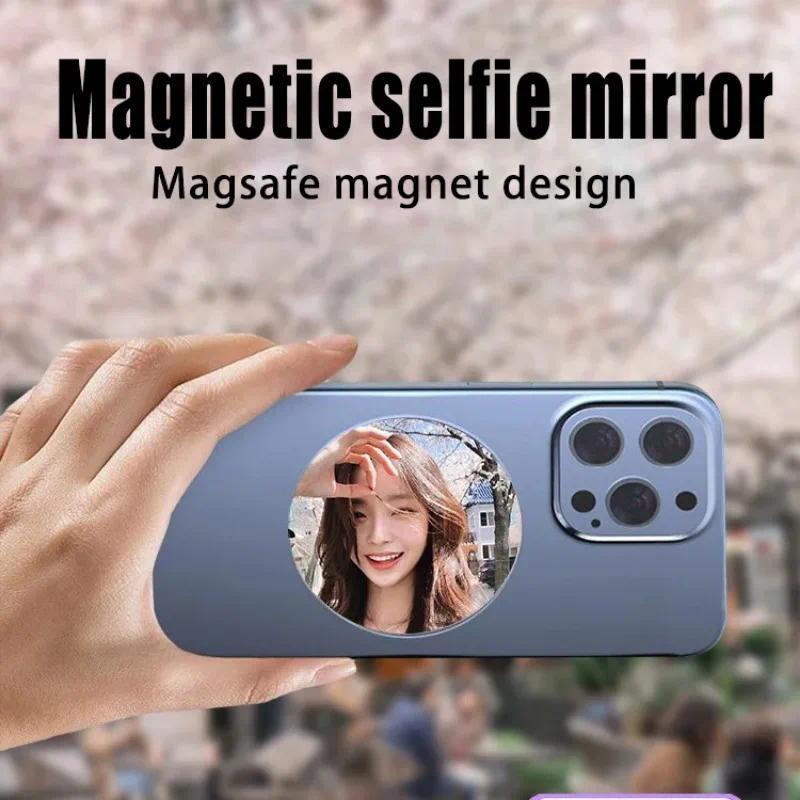 Magnetic Phone Rear Selfie HD Vlog Mirror Photo Assist Camera Convex Mirror for Photography Accessories Alloy Iron