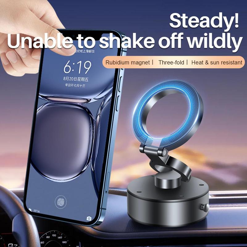 Electric Vacuum Magnetic Suction Phone Mount, Shower Phone Holder, Magnetic Cell Phone Holder for Car Gym Mirror Smooth Surface,Compatible with iPhone & Android