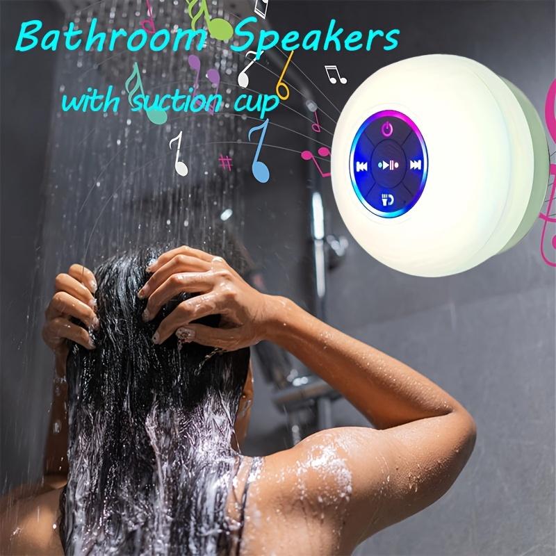 Mini Bluetooth Shower Speaker with LED light, Portable IPX4 Waterproof, Hands-Free Speakerphone. Rechargeable Using Micro USB, Wireless Stereo for Beach, Shower & Home,Big Deal For Black Friday