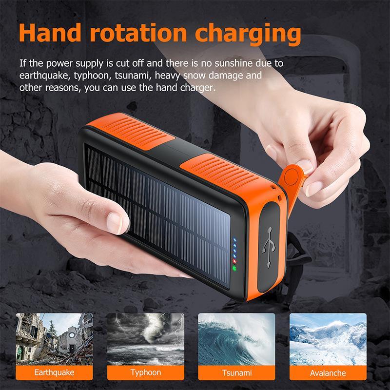 Solar Charger Power Bank -63200mAh Portable Phone Charger with Built-in USB Cables 3.0A Fast Charge Battery Pack, 4 Outputs & 2 Inputs for Smartphone, Tablet, Best Christmas Gifts Charging Chargeable incandescent christmas lights