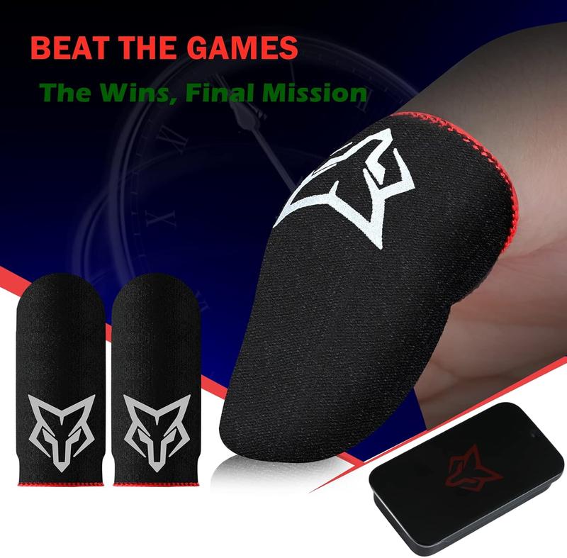 Mobile Phone Game Finger Sleeves [6pcs], Anti- Breathable,Gaming Sleeve,Thumbs Finger Gloves Cover Sleeve for League of Legend, PUBG, Rules of ,  Out (Black [Carbon Fibre])