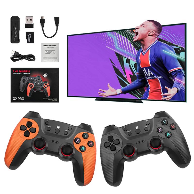 X2PRO gamestick Retro Game Stick,Plug and Play Video Games Stick with 40,000 Games,64G-128G Retro Arcade Game Emulator Handheld Game Console 4K with Dual 2.4G Controllers Button Cable