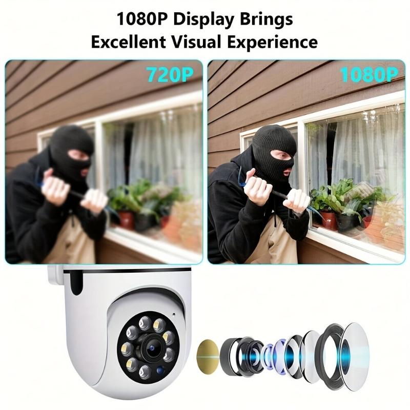 1pc 1080p HD WiFi Security Camera, Indoor outdoor Wall Mount, Non-waterproof, USB Powered, 2.4G Home Security System With AI Motion Detection, Color Night Vision, Audio And Motion Alarm, App Control, Non-rechargeable Battery