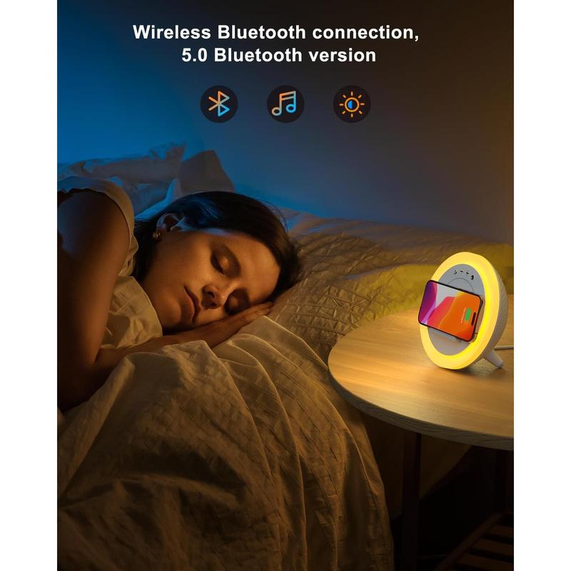 Night Light Bluetooth Speaker,Wireless Charger Stand LED Music Lamp,Color Changing Modern Bluetooth Lamp, Best Teenage Girls Boys Gifts Christmas Gifts for Teen (6.6inch)