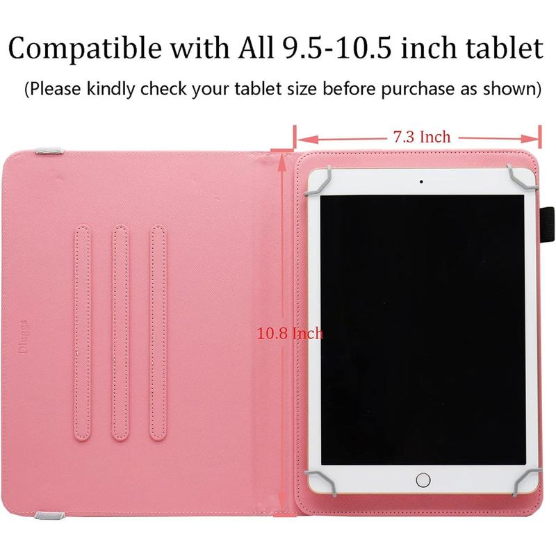 Universal 10 10.1 Inch Android Tablet Case, Dluggs PU Leather 360 Degree Rotating Multi-Angle Viewing Stand Case Cover for 10 10.1 and All 9.5-10.5 Inch Tablet, Bird