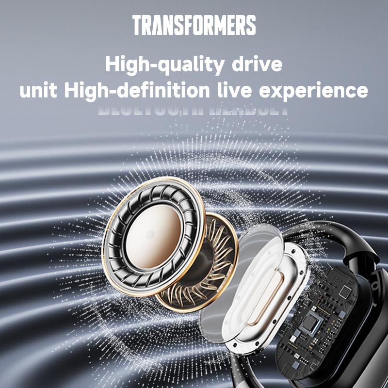 Transformers TF-T68 AI Translation Headset Supports real-time Bluetooth translation in 75 languages 5.4 OWS Waterproof Sport Headsets Noise Reduction Headphones With Mic Earbuds，High-resolution sound quality