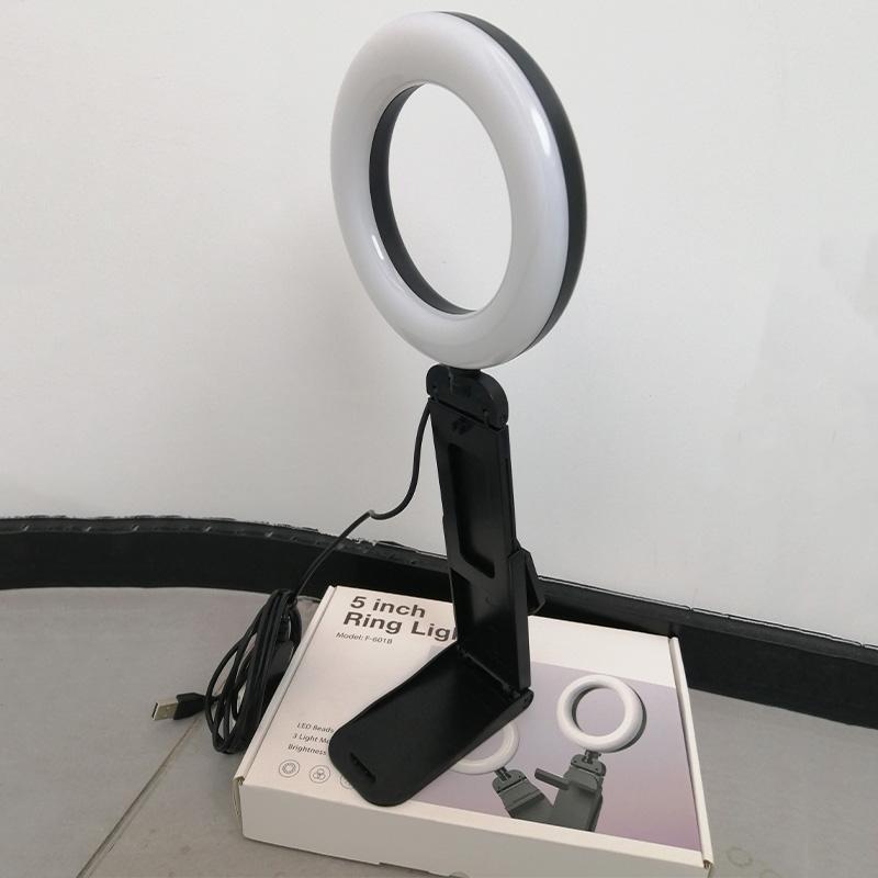 Portable Mini LED Selfie Light, USB Powered Desktop Clip-on Ring Light, Multifunction Filling Light for Meeting Video Recording, Camera Accessories