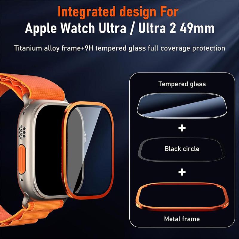 9H Tempered Glass Screen Protector, Waterproof & Scratch-resistant Screen Protector, High-clarity Touch-sensitive Film for iWatch Ultra 2