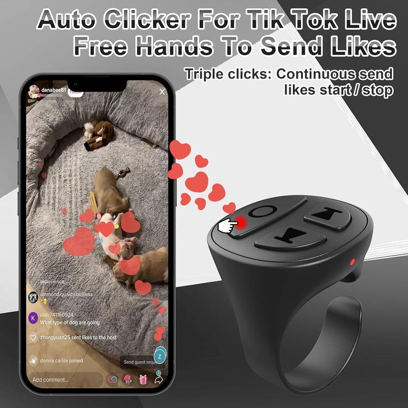 TikTok Scrolling Ring Bluetooth Camera Remote Control Scroller Ring Auto Clicker for Live TIK Tok Scrolling Ring for iPhone Android Selfie Button