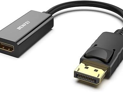 4K DisplayPort to HDMI Adapter, Uni-Directional DP 1.2 Computer to HDMI 1.4 Screen Gold-Plated DP Display Port to HDMI Adapter (Male to Female) Compatible with Lenovo Dell HP and Other Passive