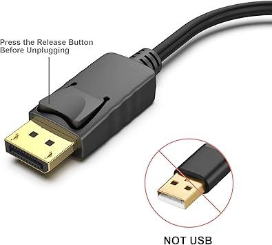 4K DisplayPort to HDMI Adapter, Uni-Directional DP 1.2 Computer to HDMI 1.4 Screen Gold-Plated DP Display Port to HDMI Adapter (Male to Female) Compatible with Lenovo Dell HP and Other Passive