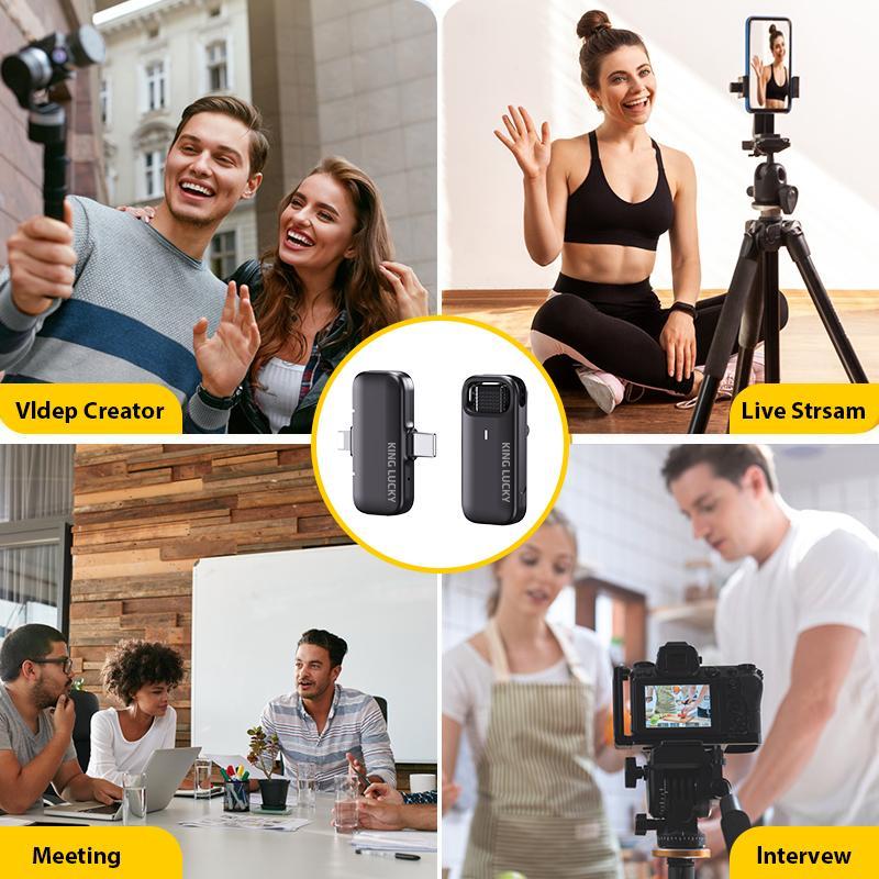 M36 Dual noise-canceling lavalier microphone, noise-canceling, magnetic design audio wireless microphone for live broadcasting, video shooting, UHF (wireless), more sound capture function in the recording scene, simple and portable Valentine's Day Gift