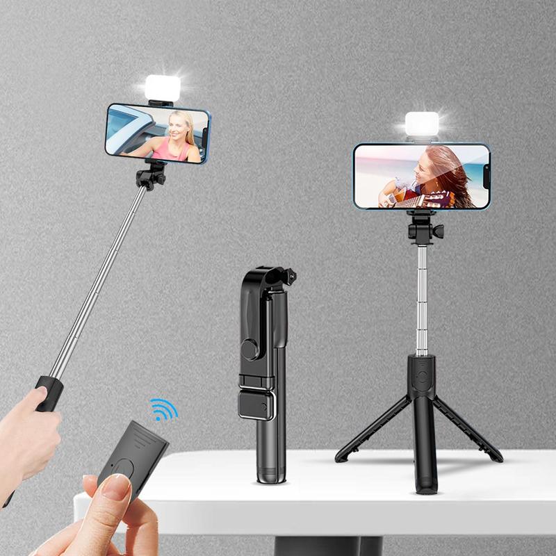 Wireless Selfie Stick Tripod Stand with Remote, Extendable Phone Tripod Stand, Phone Accessories for Live Streaming Selfie Photos