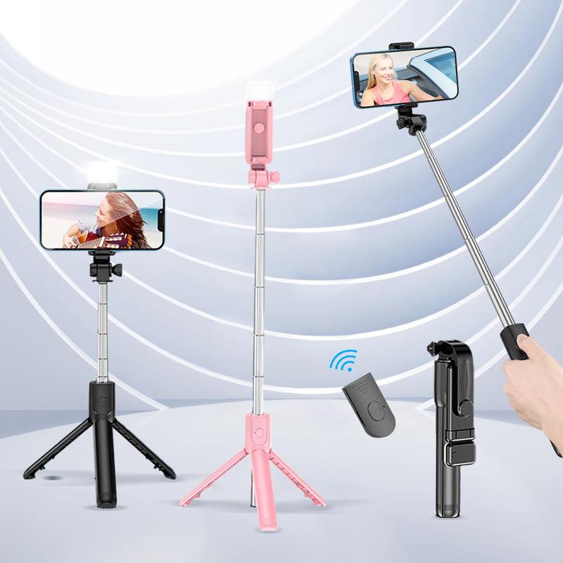 Wireless Selfie Stick Tripod Stand with Remote, Extendable Phone Tripod Stand, Phone Accessories for Live Streaming Selfie Photos