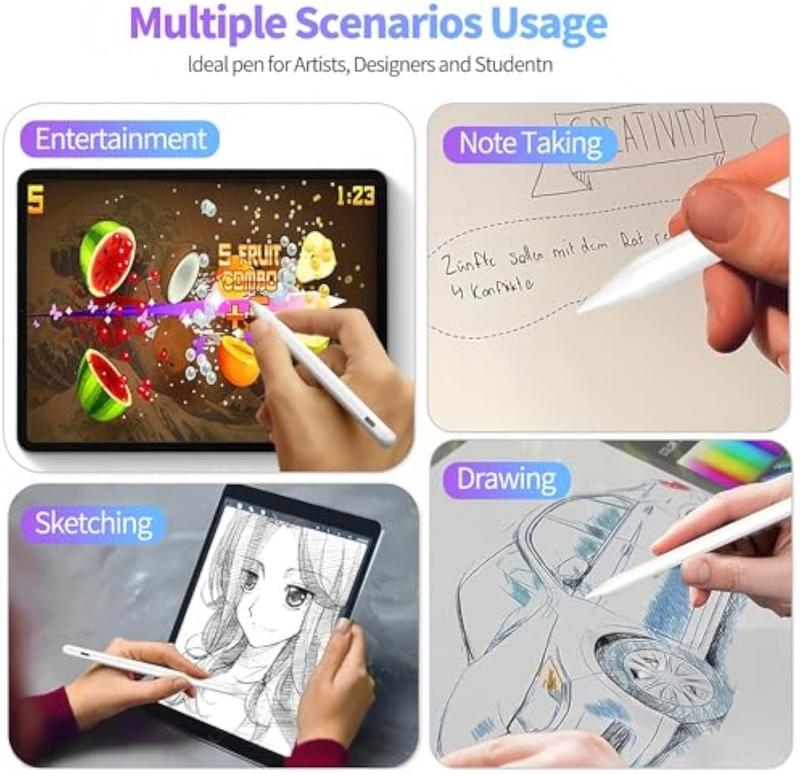 Stylus Pen for iPad,Palm Rejection & Tilt Sensitivity, Compatible with iPad 6 7 8 9 10, Pro 12.9 11