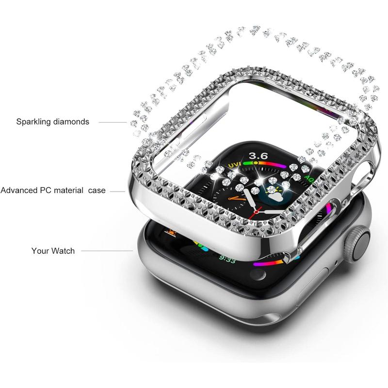 Apple Watch Series 9 8 7 41mm Bumper Bling Case, 12-Pack Women Glitter Diamond Rhinestone Protector Frame for iPhone Watch iWatch Accessories