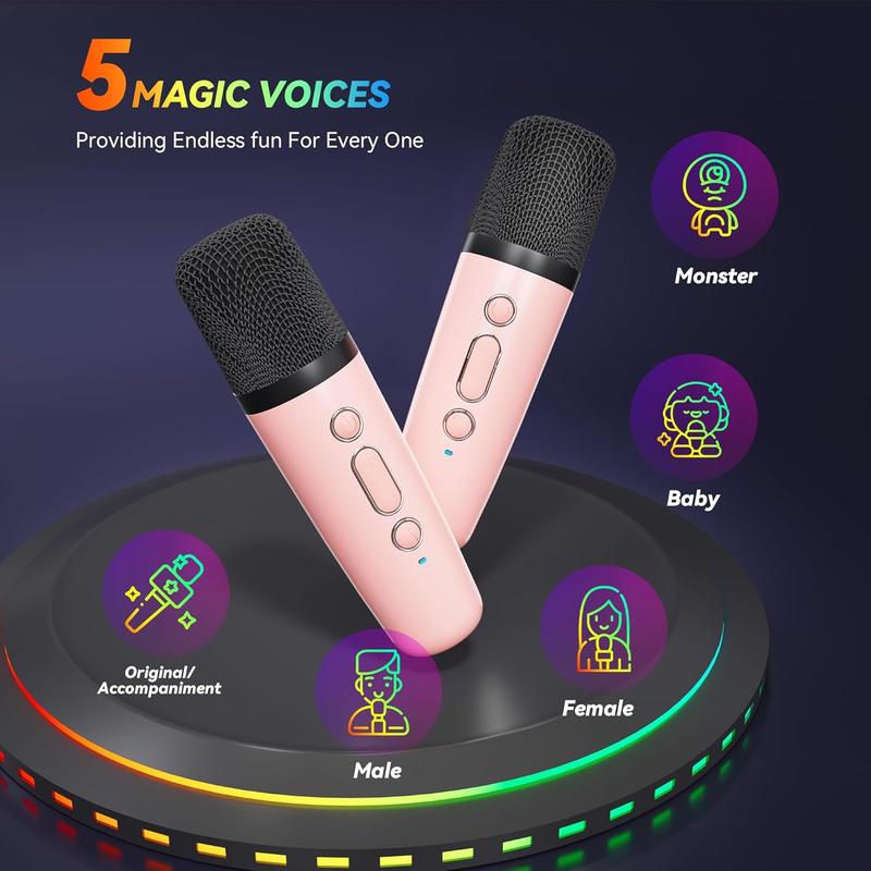 Portable Wireless Speaker with Microphone, Rechargeable Bluetooth-compatible Speaker with Microphone, Wireless Karaoke Machine for Party Birthday Gift