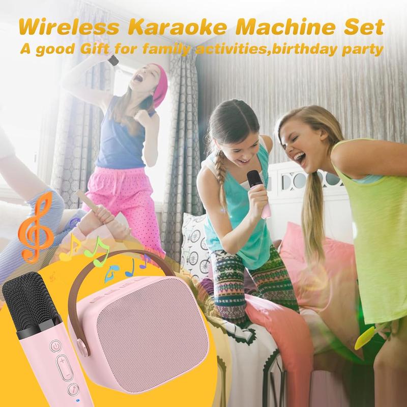 Mini Karaoke Machine,Funny Toys Christmas Birthday Gifts for Kids Age 4-12 Girls,Boys,Adults, Karaoke Microphone Toys for 4,5,6,7,8,9,10,11,12+ Year Old Girls Boys (Pink 1 Mic)