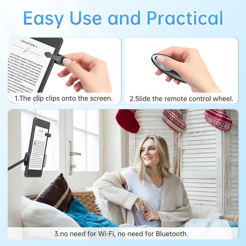 Remote Control Wireless Mouse Page Turner:Mute Scroll Wheel Clicker,Remote Scrolling for TikTok,Remote Shutter for Taking Photos and Videos For Kindle,iPad,iphone,Android,Smartphone,Cellphone,Selfie,Free anti-lost wristband,Great Christmas gift ideas