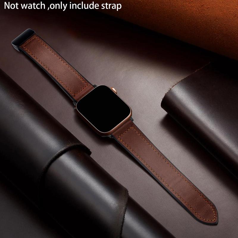 Magnetic Leather Watch Band, Replacement Watch Band Compatible with iWatch Series, Smart Watch Accessories for Men & Women