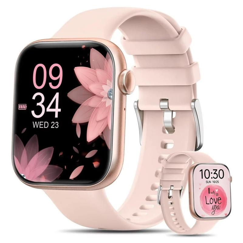 Women's Wireless Smart Watch, 1.83 Inch for Android & iPhone, IP67 Waterproof, Pink Device Smartphone