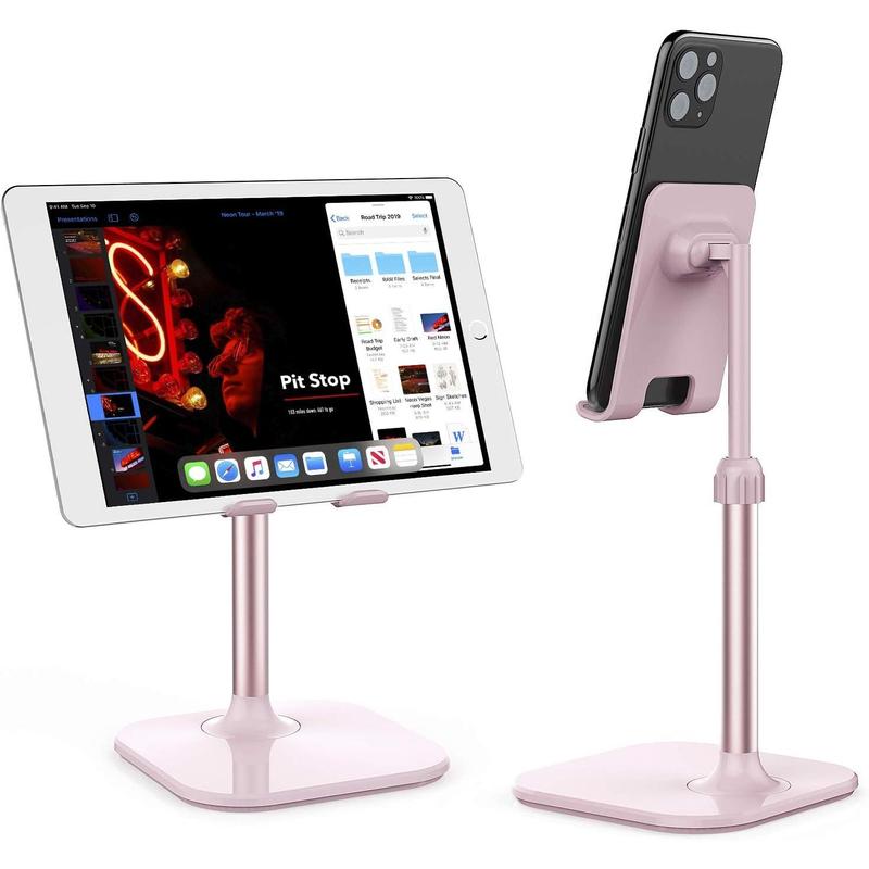 Cell Phone Stand, Phone Stand for Desk, Phone Holder Stand Compatible with iPhone and All Mobile Phones Tablet, Christmas Stocking Stuffers Gifts for Adults Women Men Mom Wife, Pink