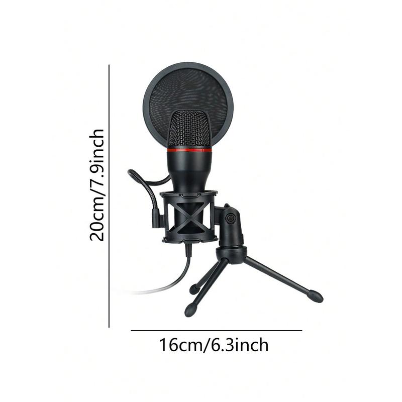 USB Microphone With PC Filter For Clear Audio Recording, Comes With Durable Tripod, RGB Microphone For Podcasting And Streaming