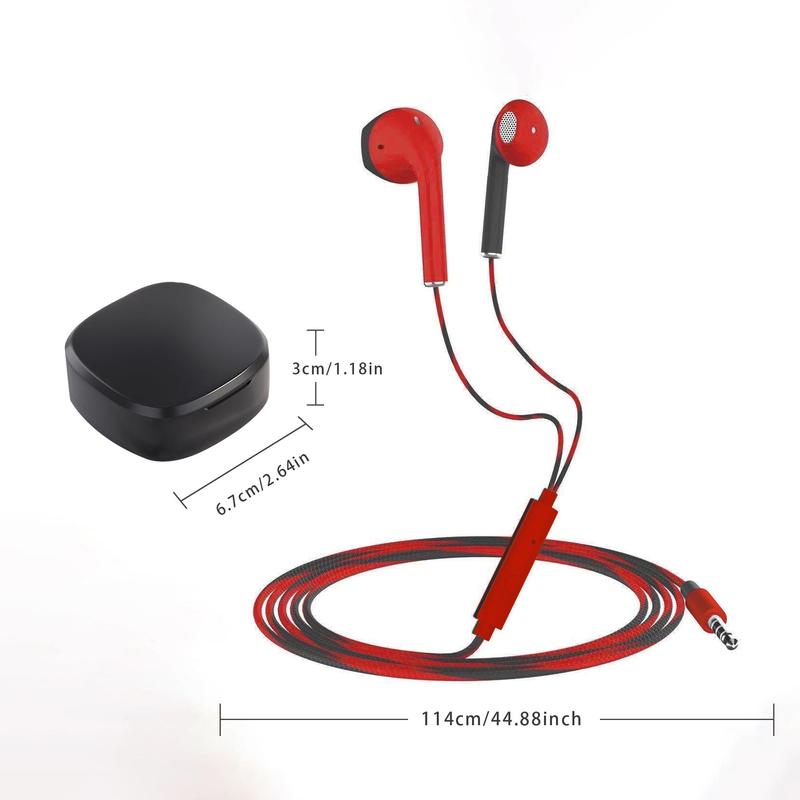 3.5MM Jack Wired Earbuds With Microphone, In Ear Design Gaming Wired Headphones With Portable Box For Home Sports Gaming