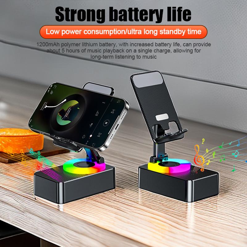 New Multi-Function Cell Phone Holder Stand with Bluetooth Speaker and Portable Wireless Speaker - Cellphone, Smartphone