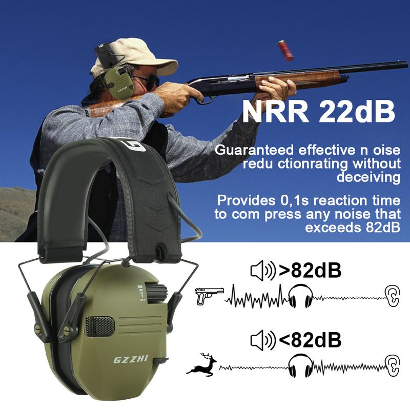 NRR23db Outdoor Tactical Electronic Shooting Earmuff Antinoise Headphone Sound Amplification Hearing Protection Headset Foldable