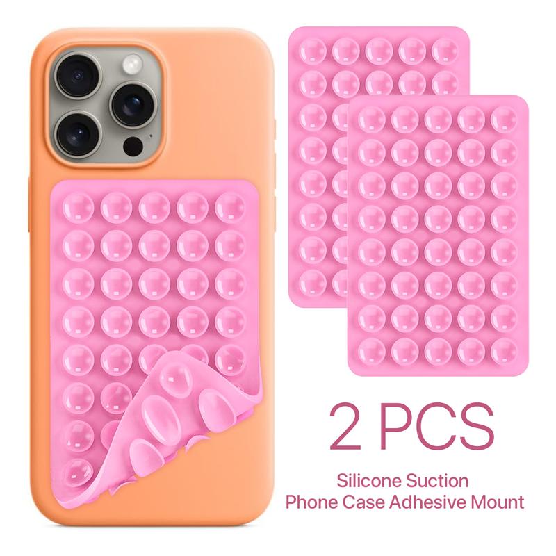 2 Pack Double sided Silicone Suction Cup Phone Acse Mount, Hands-Free Strong Grip Honlder for Phone selfie and videos, With 40 suction cups, Sticky Grip