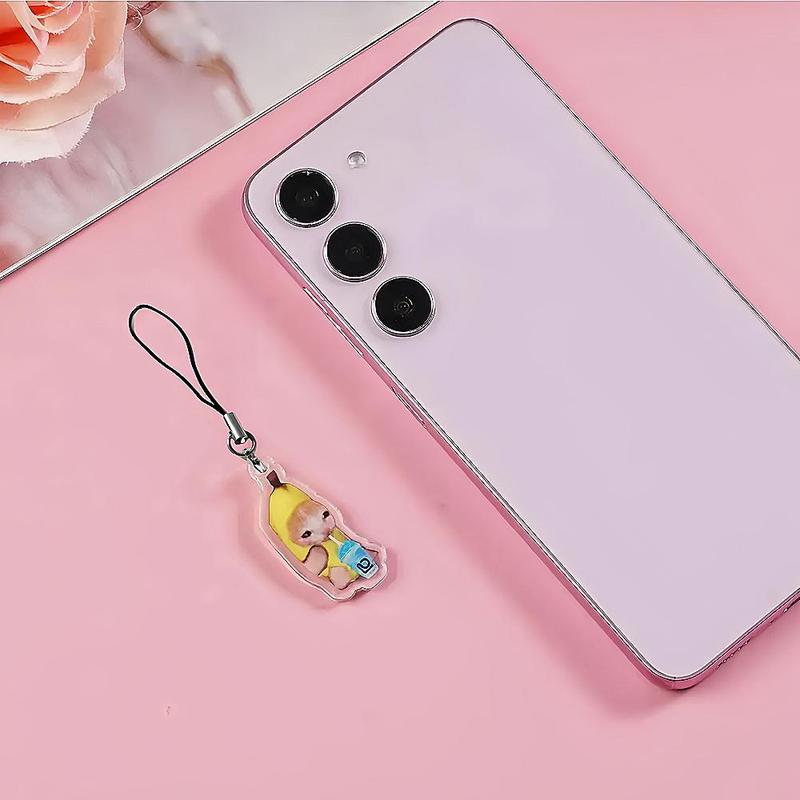 Cute Cat Theme Smartphone Charm, Cartoon Animal Cellphone Decoration, Phone Accessories, Random Mobile Phone Pendant Ornament for Daily Use, Smartphone Accessories