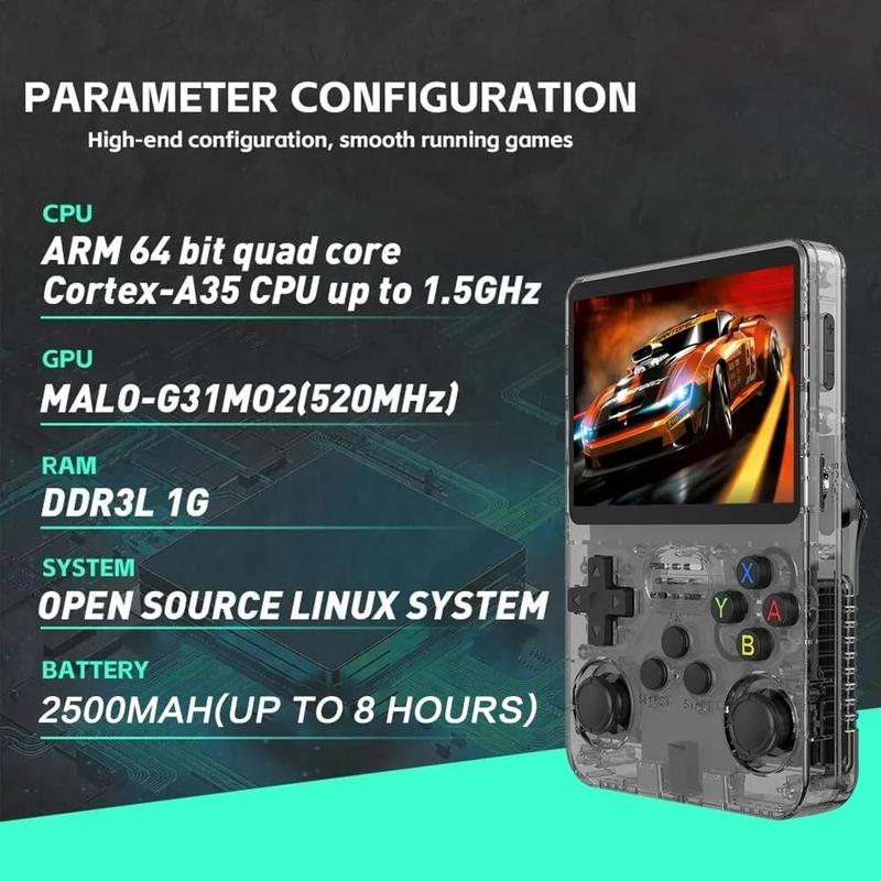 R36S Retro Video Handheld Game Console Linux System 3.5 in IPS Screen Built in 3000mAH Battery 32G+64G TF Card Preinstalled Gamess retro handheld