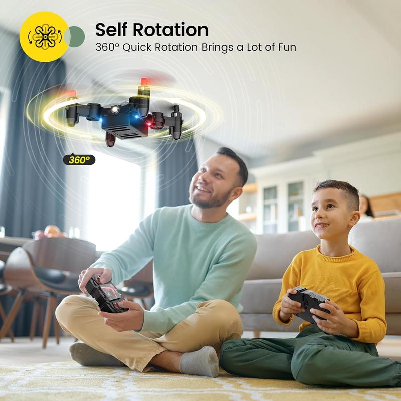 HS190 Foldable Mini Nano RC Drone for Kids Gift Portable Pocket Quadcopter with Altitude Hold 3D Flips and Headless Mode Easy to Fly for Beginners Cameras Boys