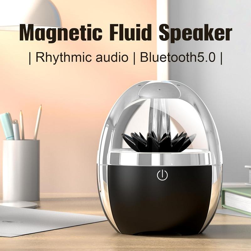 Ferrofluid Speaker - Music Comes to Life with Dancing Ferrofluid, Bluetooth 5.0, and 4-Color Customizable Lights