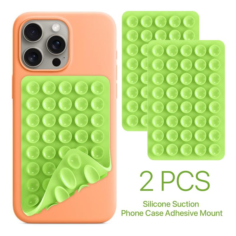 2 Pack Double sided Silicone Suction Cup Phone Acse Mount, Hands-Free Strong Grip Honlder for Phone selfie and videos, With 40 suction cups, Sticky Grip