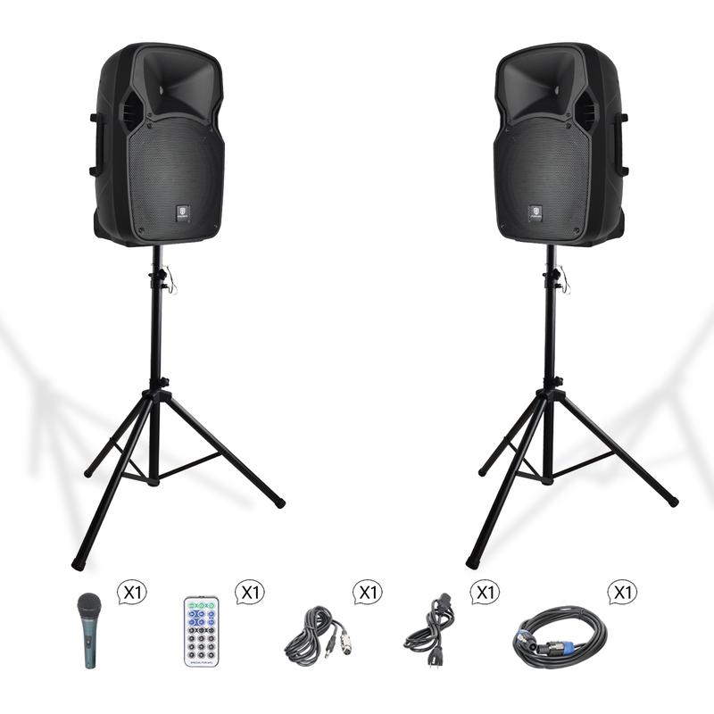 PRORECK PARTY-12 1000W P.M.P.O. 12inch Audio Speakers with lcd panel, Bluetooth usb cable sd card connects. Portable players with wheels & handles home party party  speaker