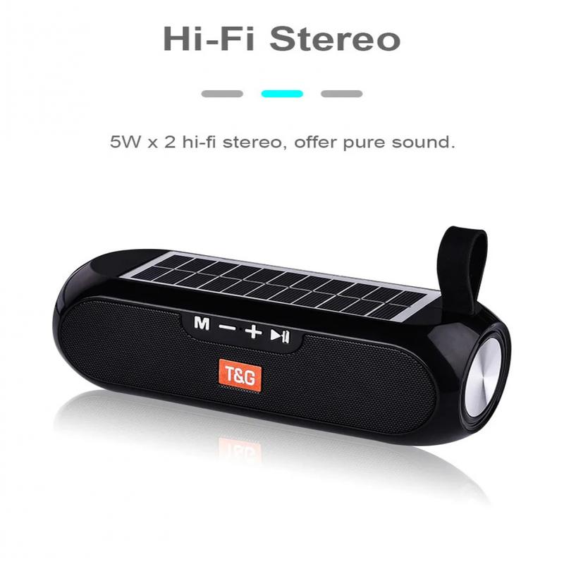 Portable Solar Charding Speakers Colutely Water Wireless Stereo Music CG182 Speaker Power Bank Boombox AUX FM Radio Big bass