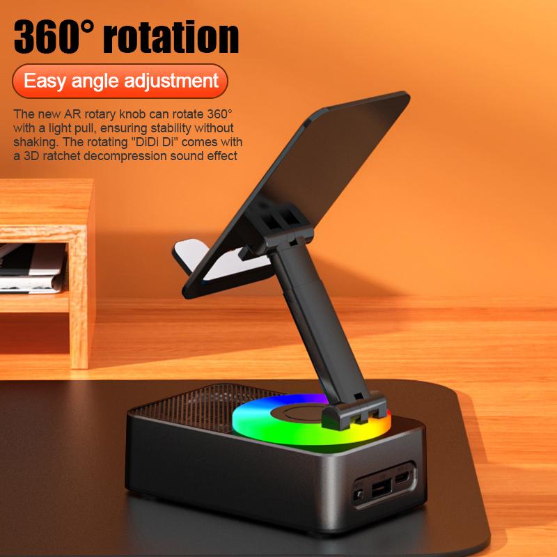 New Multi-Function Cell Phone Holder Stand with Bluetooth Speaker and Portable Wireless Speaker - Cellphone, Smartphone