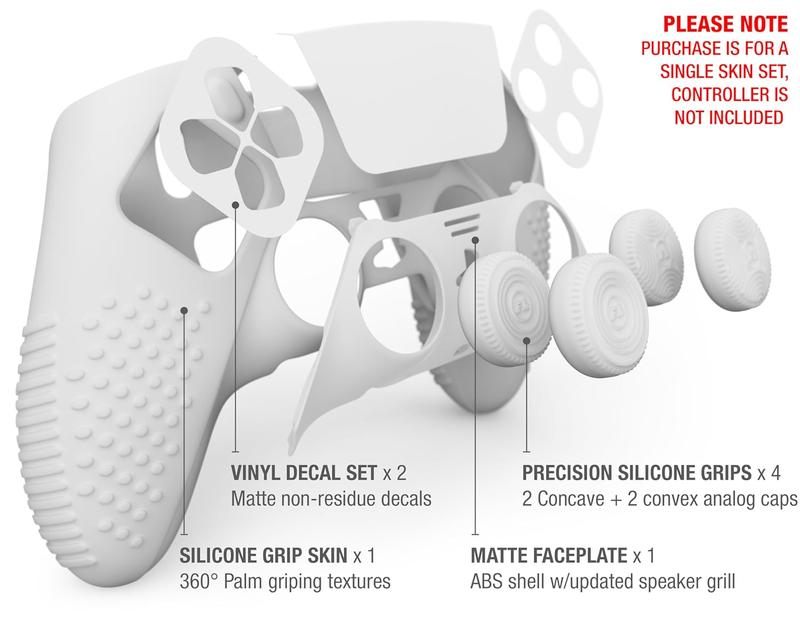 Eclipse PS5 EDGE Controller  Combo Set | Dock Compatible, Protector Decals, Anti-Slip Soft Gel  Cover, Faceplate Shell & Thumb Grips for  5 DualSense EDGE (White)