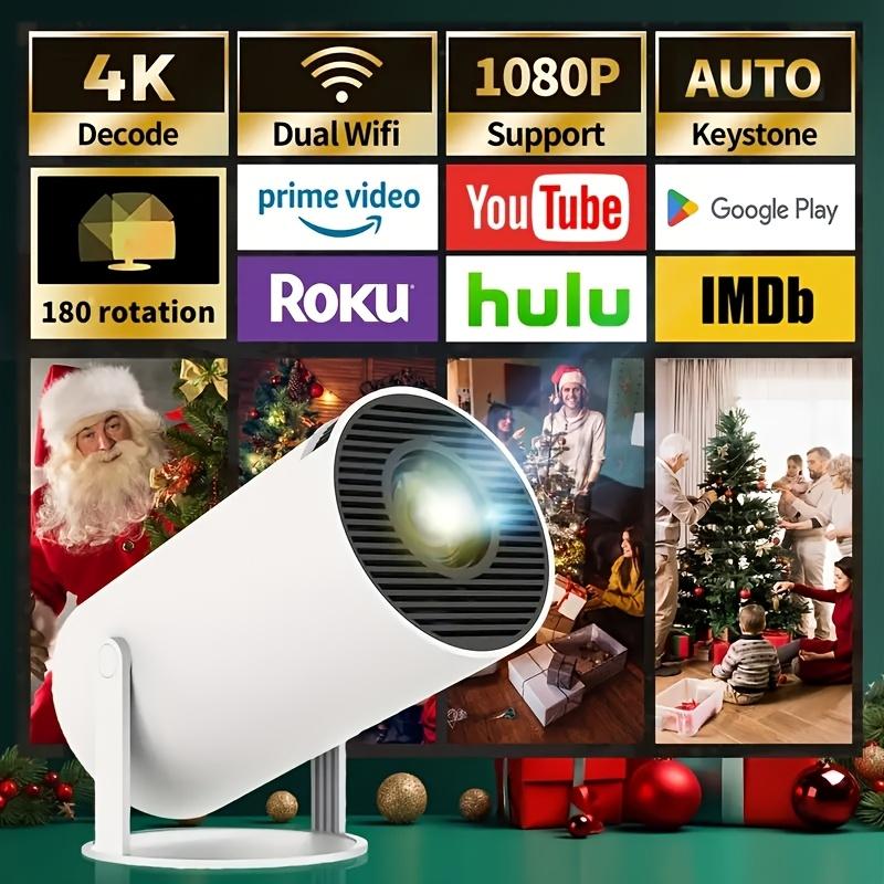 Sharp Display, Ultra-Portable 4K Mini Projector-Smart WiFi and Wireless, Adjustable Screen, 180 ° Rotation, USB Powered-Perfect Choice for Home Entertainment