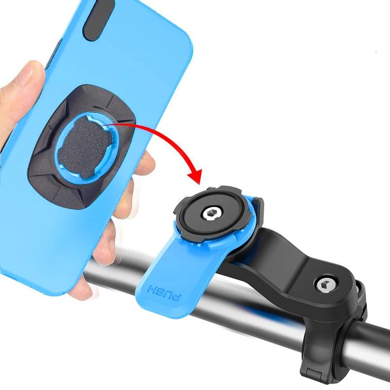 Quad Lock Motorcycle Bike Phone Holder Shock Absorber Phone Bracket Vibration Damper Self Lock Anti-shake Handlebar Stem Holder