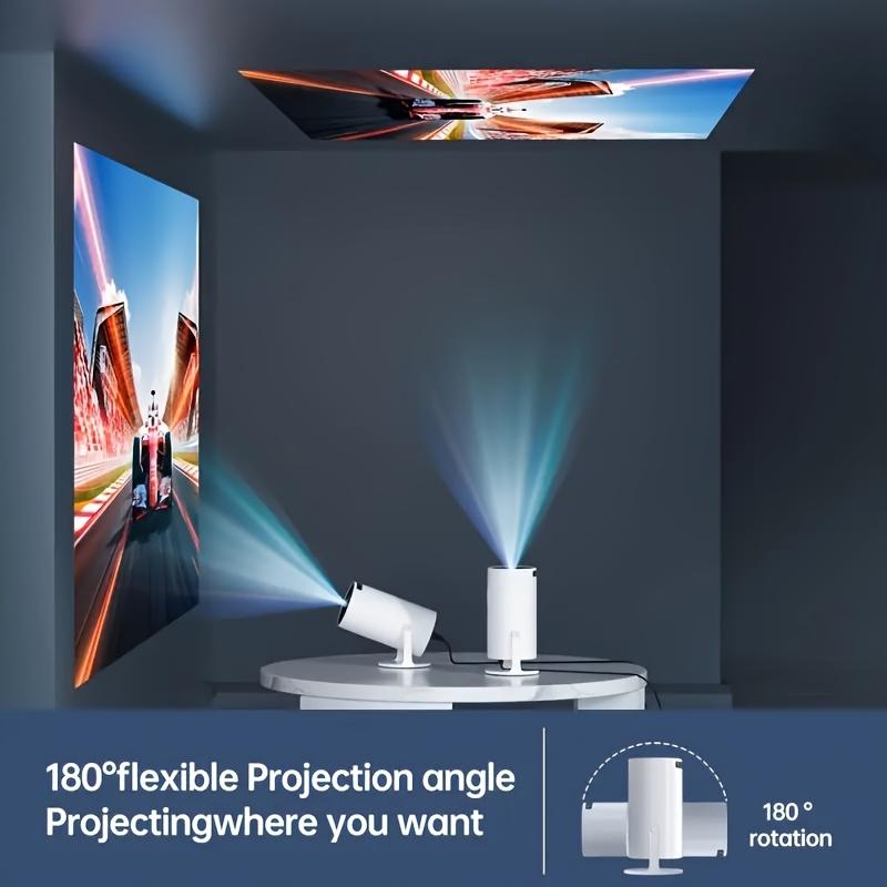 Sharp Display, Ultra-Portable 4K Mini Projector-Smart WiFi and Wireless, Adjustable Screen, 180 ° Rotation, USB Powered-Perfect Choice for Home Entertainment