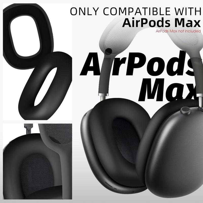 Case Compatible for AirPods Max Earpads, Earcup Cover Protector,  Earphone Protective Earpad Cover Accessories for AirPod Max Headphones Ear Pads, Black