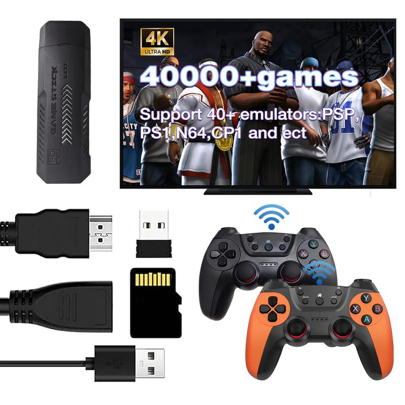 X2 ULTRA 128G version retro game console, wireless controller, 40000+ games, multiple emulators included, 4K HDMI output,  with 2.4GHz wireless  game stick