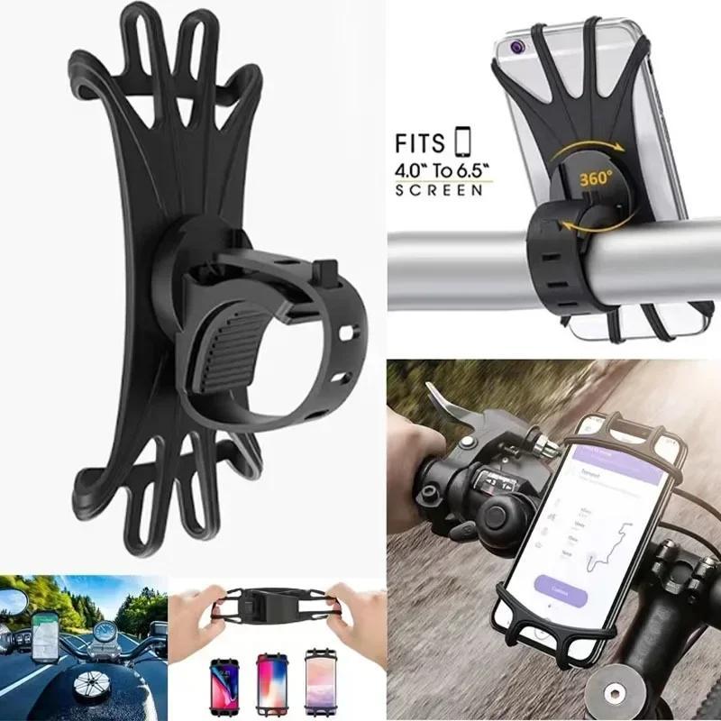 360 Degree Rotatable Bicycle Phone Holder, Silicone Motorcycle Stand Bracket, GPS Support for iPhone 11 Xiaomi 10 Huawei P40