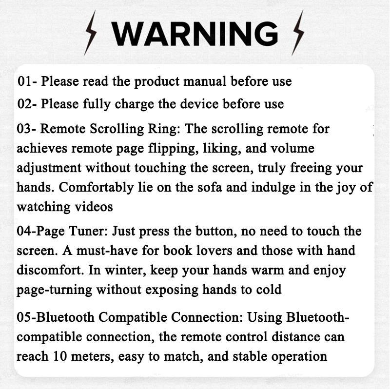 Multifunctional 5-key Wireless Remote Control Ring, Rechargeable Remote Control Ring, Bluetooth-compatible Phone Remote Control Ring for Phone & Tablet